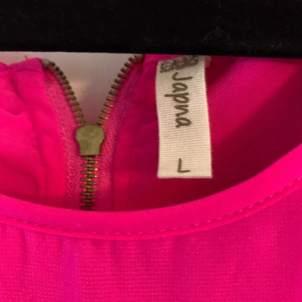 Bright Pink High-Low Blouse - Picture 2 of 3